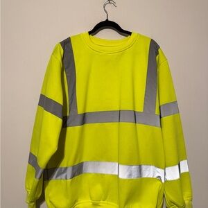 High-Visibility Yellow Sweater with Reflective Stripes